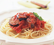 なすとトマトのスパゲテ